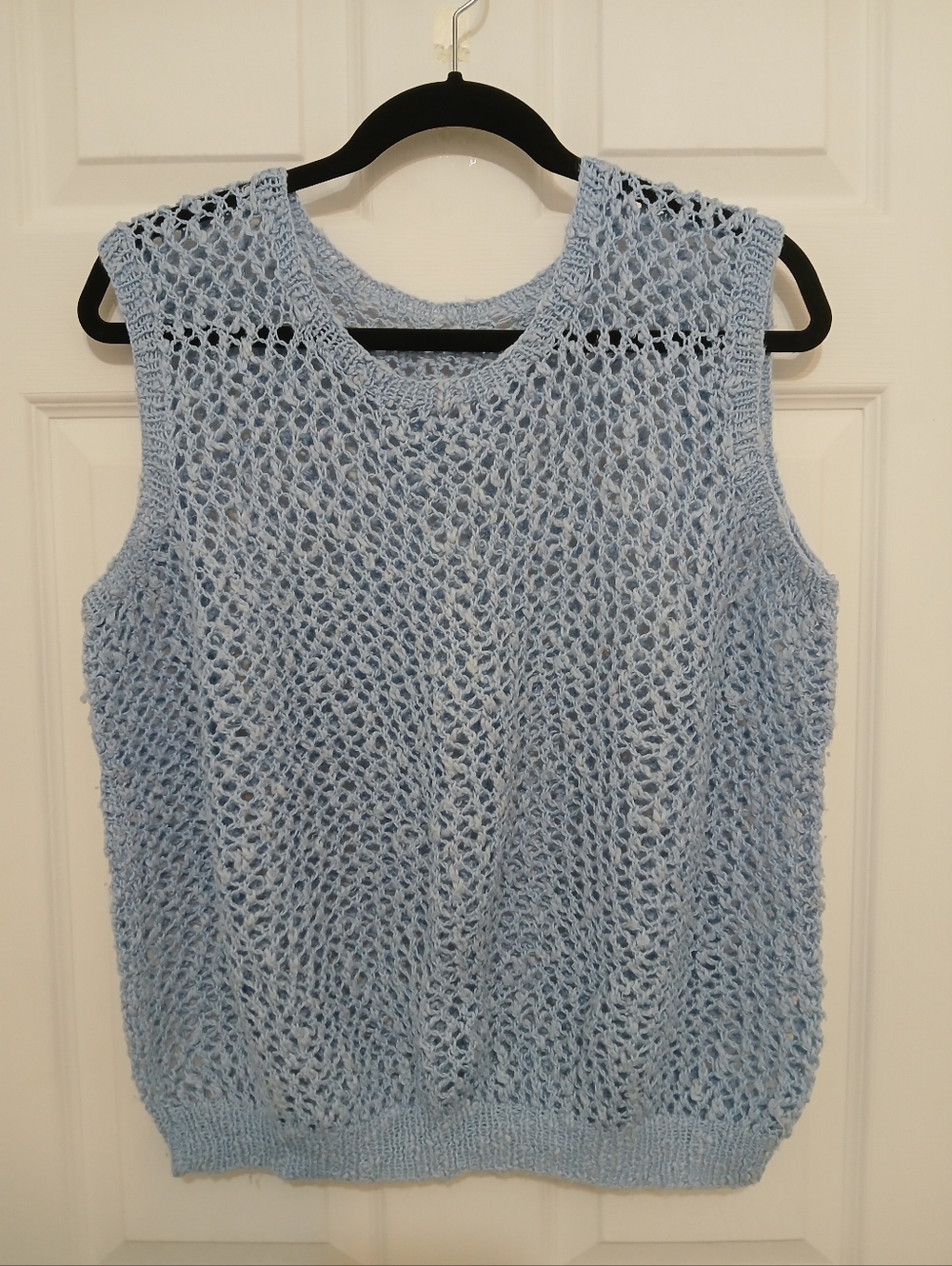 Vtg 90s Handknit Ladies 100% Cotton Summer Tank Top